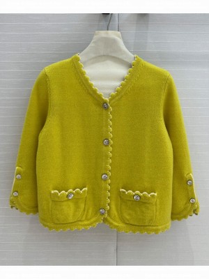 Chanel Women's Cashmere Cardigan Green
