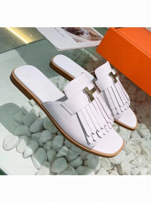 Hermes Calfskin Auteuil Sandal White 2020 Collection