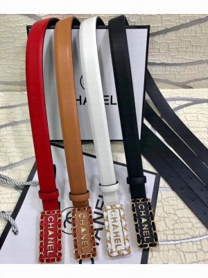 Chanel Width 2.5cm Chain Logo Buckle Leather Belt