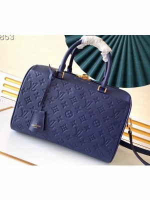 Louis Vuitton Monogram Empreinte Leather Speedy Bandouliere 30 Bag Blue