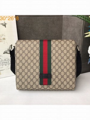 Gucci Men's GG Supreme Messenger Shoulder Bag 475432 Coffee 2019 Collection