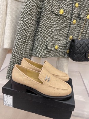 Chanel 4cm Quilting CC Loafers Beige Spring 2022 Collection