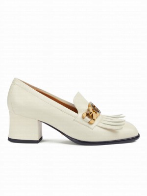 Gucci Women's Interlocking G Mid-Heel Pump 750532 White