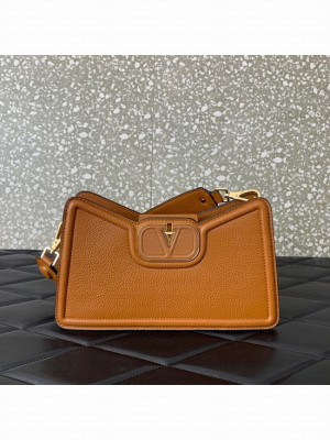 VALENTINO Mini VLOGO SIGNATURE calfskin bag 0119 brown