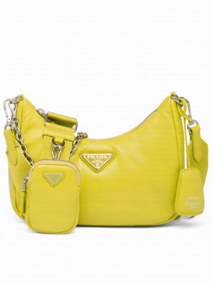 Prada Padded Nappa-leather Prada Re-Edition 2005 Shoulder Bag 1BH204 Yellow