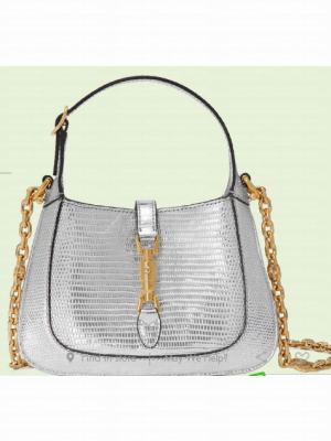 Gucci Jackie 1961 lizard mini bag 675799 Silver