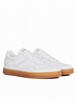 Celine Women's Trainer Low Lace-Up Sneaker In Calfskin Cream