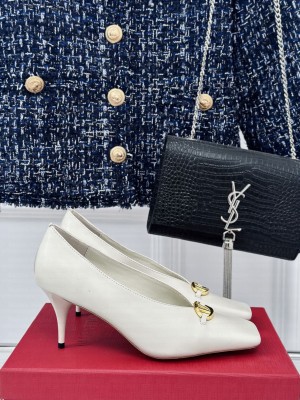 Valentino Vlogo Calfskin 75mm Pump white