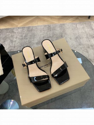 Gianvito Rossi soft glass and patent leather with sculptural heel 5.5CM Sandal 2021 Collection 08