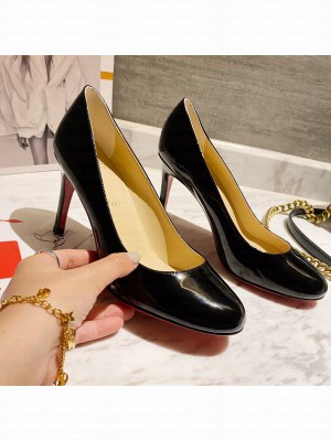 Christian Louboutin Patent Leather Round-toe Pumps 8cm Black 2021 Collection
