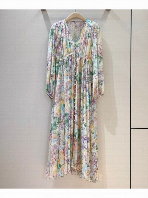Zimmermann Women's Natural Multicolour Floral Viscose Long-sleeved Dress Polychrome