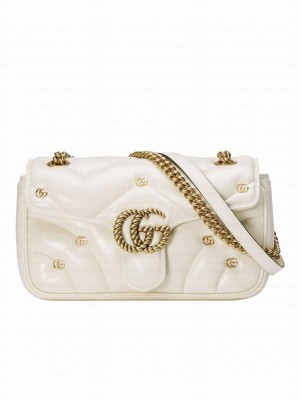 Gucci GG Marmont Small Shoulder Bag 443497 Cream