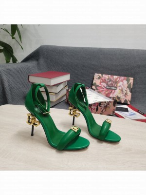 DOLCE & GABBANA HEEL 10.5CM CALFSKIN SANDALS DG HEEL 2022 GREEN