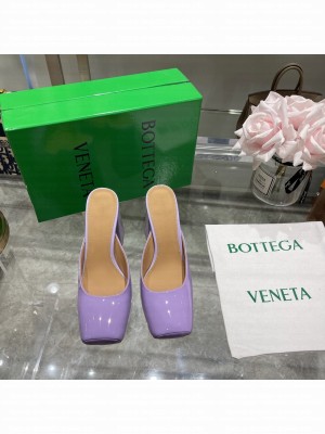 Bottega Veneta 11cm Patent Leather High Heel Mules 2022 Collection Purple