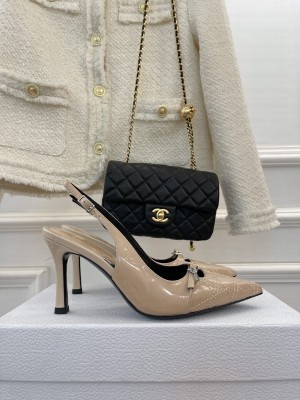Christian Dior 3.5cm IDYLLE HEELED SANDAL Black Patent Leather and Resin Pearls