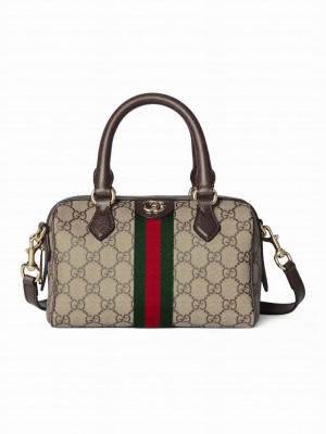 Gucci Ophidia Small Boston Bag Dark Coffee