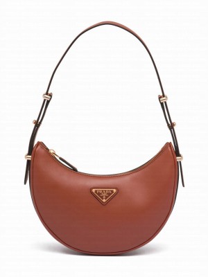 Prada Leather Shoulder Bag 1BC194 Coffee
