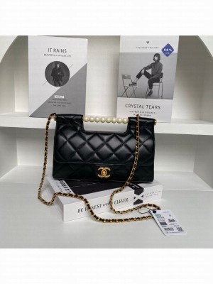 Chanel SMALL FLAP BAG WITH TOP HANDLE AS5390 black