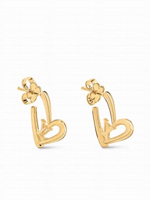 Louis Vuitton Limited Edition - Fall In Love Heart Earrings PM M00463 Golden