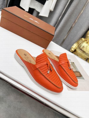 Loro Piana Sprightly Charms Walk Loafers 2022 Collection Orange