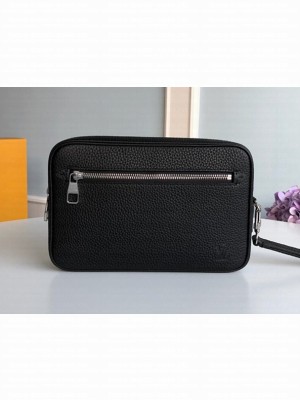 Louis Vuitton Men's Kasai Clutch in Grained Leather M41664 Black  