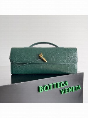 Bottega Veneta Long Clutch Andiamo With Handle alligator leather 741511 dark green