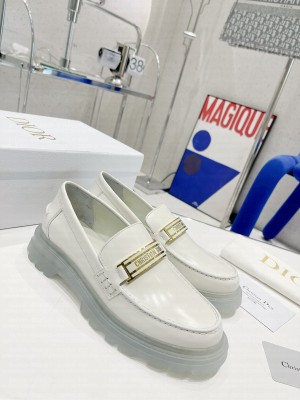 Dior Brushed Calfskin Code Loafers White 2022 Collection