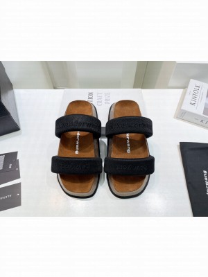 Alexander Wang Platform Wedge Slide Sandals 2022 Collection,Black