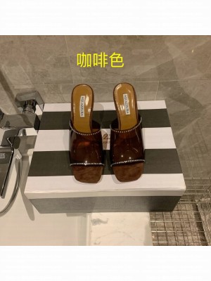 Aquazzuea 8.5cm Crystal heel TUP Coffee Mule 2022 Collection