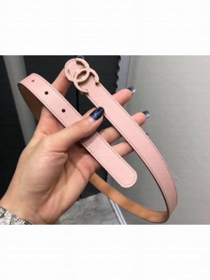 Chanel Width 2cm CC Logo Buckle Leather Belt Pink