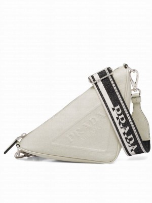 Prada Saffiano Triangle Bag Cream