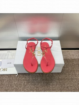 Dioriviera C'est Dior Thong Sandal Coral Calfskin