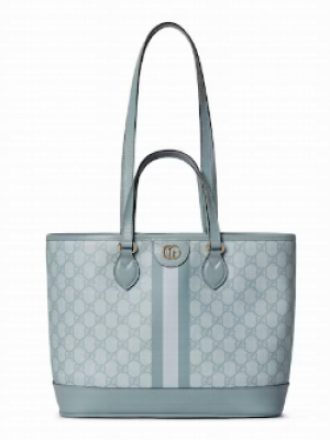 GUCCI OPHIDIA SMALL TOTE BAG 765043 Dusty blue