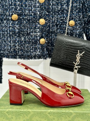 Gucci Horsebit 6.5cm Red patent leather 794324 Slingback Pump 2024