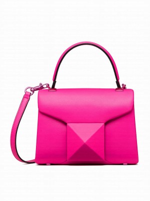 Valentino Mini One Stud Handbag In Nappa Peachblow