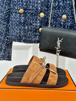 Hermes Unisex Jackson Flat Slides Sandal with Kelly Buckle 06