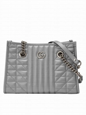Gucci GG Marmont Small Tote Bag 681483 Gray