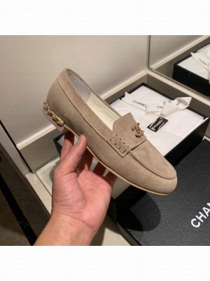 Chanel Suede Calfskin Dark Beige Loafers G35067 2021 Collection