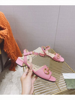 GUCCI                                                                                        Women's sandal with Horsebit pink