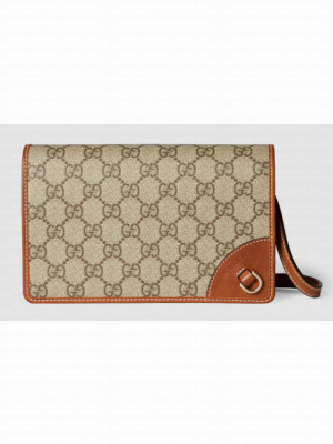 Gucci GG EMBLEM SUPER MINI SHOULDER BAG 820688 Brown