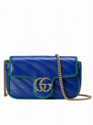 Gucci GG Marmont Super Mini Bag 574969 Blue