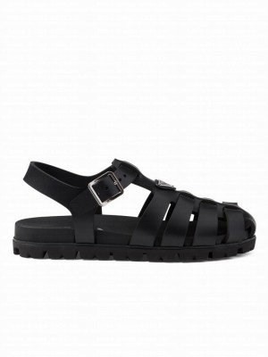 Prada Women's Sporty Fisherman Sandals 1X465N Black