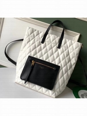 Givenchy Shopper Tote Backpack Bag in Diamond Quilted Leather White