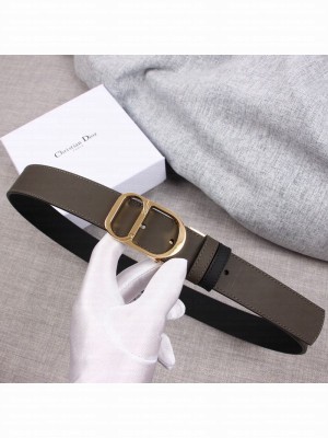 Dior Smooth Calfskin Belt 35mm with CD Buckle Grey 2019 Collection