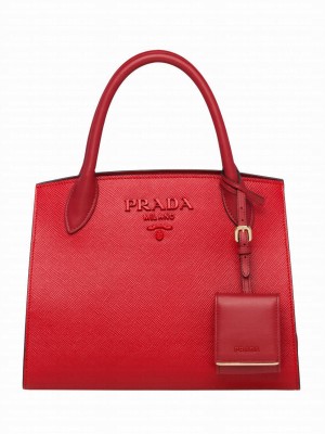 Prada Monochrome Saffiano Leather Bag 1BA156 Red