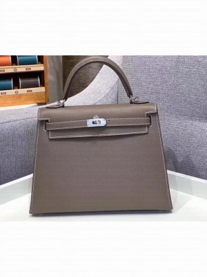 Hermes Kelly 25cm Bag in Original Epsom Leather Elephant Gray