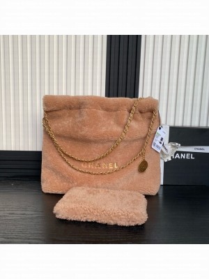 CHANEL 22 HANDBAG wool AS3261 Brown
