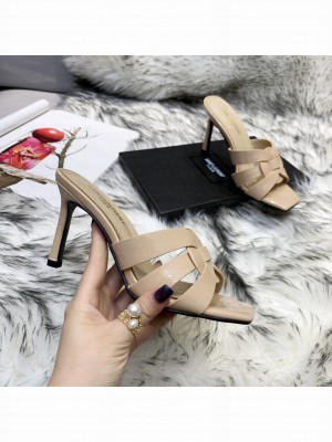 Saint Laurent YSL Patent Leather Slide 10cm Nude 01 2021 Collection