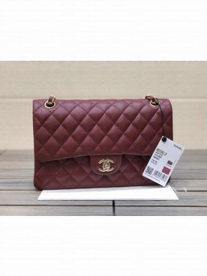 CHANEL CLASSIC 11.12 HANDBAG AS01112 Wine&GOLD Metal