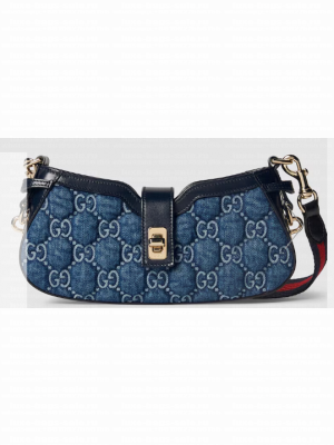 GUCCI MOON SIDE MINI SHOULDER BAG 786015 Blue GG denim